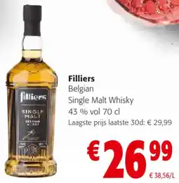 Colruyt Filliers Belgian Single Malt Whisky 43 % vol aanbieding
