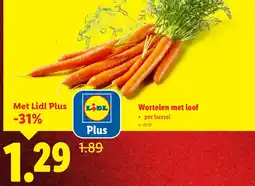 Lidl Wortelen met loof aanbieding