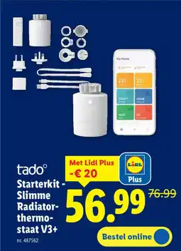 Lidl Tado Starterkit Slimme Radiator Thermostaat V3+ aanbieding