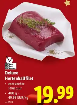 Lidl Deluxe Hertenkalffilet aanbieding
