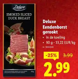 Lidl Deluxe Eendenborst gerookt aanbieding