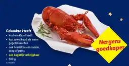 Lidl Gekookte kreeft aanbieding