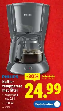 Lidl Philips Koffie Zetapparaat met filter aanbieding