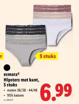 Lidl Esmara Hipsters met kant aanbieding