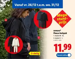 Lidl Esmara fleece huispak aanbieding