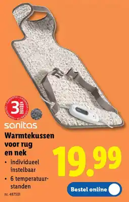 Lidl Sanitas warmtekussen voor rug en nek aanbieding