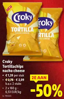 Lidl Croky Tortillachips nacho cheese aanbieding