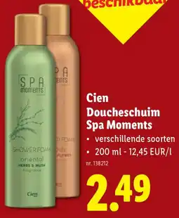 Lidl Cien Doucheschuim Spa Moments aanbieding