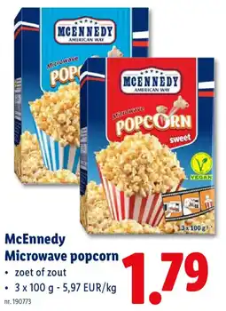 Lidl McEnnedy Microwave popcorn aanbieding