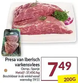 Intermarché Presa van Iberisch varkensvlees aanbieding