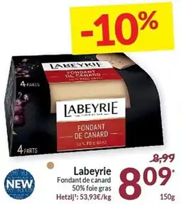 Intermarché Labeyrie Fondant de canard 50% foie gras aanbieding