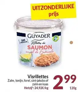 Intermarché Visrillettes Zalm, tonijn, forel, sint-jakobs of zalm en kaas aanbieding