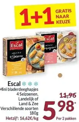 Intermarché Escal Mini bladerdeeghapjes 4 Seizoenen, Landelijk of Land & Zee aanbieding