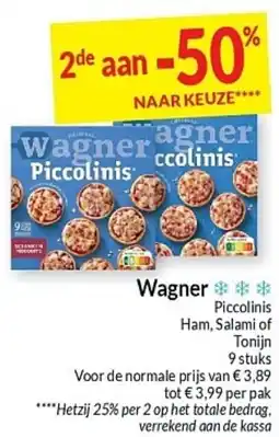 Intermarché Wagner Piccolinis Ham, Salami of Tonijn aanbieding