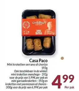 Intermarché Casa Paco Mini kroketten serrano of chorizo aanbieding