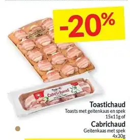 Intermarché Toastichaud Toasts met geitenkaas en spek of Cabrichaud geitenkaas met spek aanbieding
