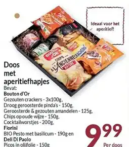 Intermarché Doos met aperitiefhapjes aanbieding