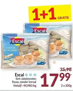 Intermarché Escal Sint-Jakobsnoten Rauw, zonder koraal aanbieding
