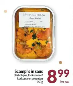 Intermarché Scampi's in saus Diabolique, lookroom of kurkuma en groenten aanbieding