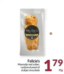 Intermarché Felicie's Mannetje met suiker, rozijnen/kaneel of stukjes chocolade aanbieding