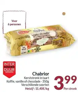Intermarché Chabrior Kerststronk in taart Koffie, vanille of chocolade aanbieding