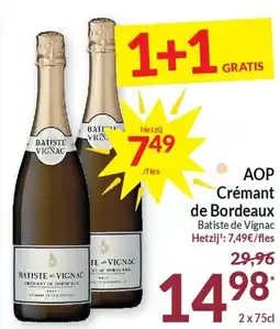 Intermarché AOP Crémant de Bordeaux Batiste de Vignac aanbieding