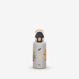 Decathlon Drinkfles voor wandelen 500 kinderen aluminium klikdop 0,6 l beige aanbieding