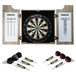 Decathlon Pegasi dartbord cabinet set Classic aanbieding
