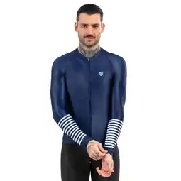 Decathlon Heren Fietsen wielershirt lange mouw M2 Alpine Marineblauw aanbieding