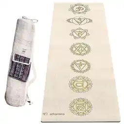 Decathlon Yogamat rubber en hennep 4,5 mm + handgemaakte henneptas - 7 chakra's aanbieding