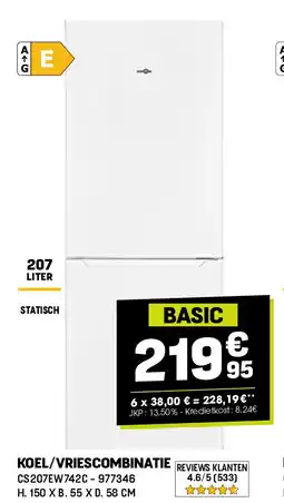 Electro Depot KOEL/VRIESCOMBINATIE CS207EW742C aanbieding