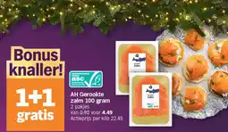 Albert Heijn AH Gerookte zalm 100 gram aanbieding