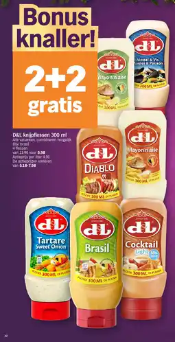 Albert Heijn D&L knijpflessen 300 ml aanbieding