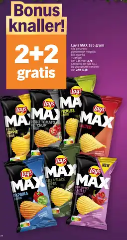 Albert Heijn Lay's MAX 185 gram aanbieding