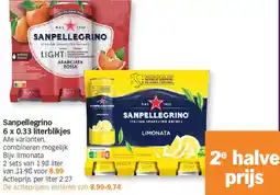 Albert Heijn Sanpellegrino 6 x 0.33 literblikjes aanbieding