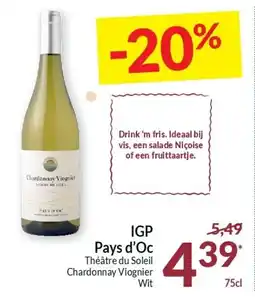 Intermarché IGP Pays d'Oc Théâtre du Soleil Chardonnay Viognier Wit aanbieding