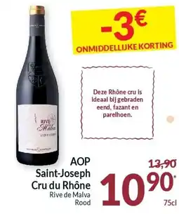 Intermarché AOP Saint-Joseph Cru du Rhône Rive de Malva Rood aanbieding