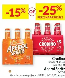 Intermarché Crodino Biondo of Rosso of Aperol Spritz aanbieding