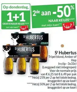 Intermarché St Hubertus Tripel blond, Amber of Hop aanbieding