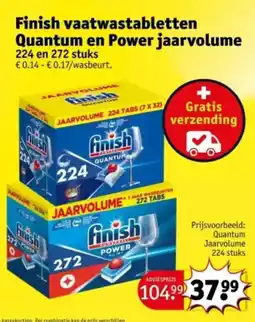 Kruidvat Finish vaatwastabletten Quantum en Power jaarvolume aanbieding