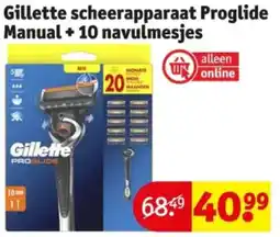 Kruidvat Gillette scheerapparaat Proglide Manual + 10 navulmesjes aanbieding
