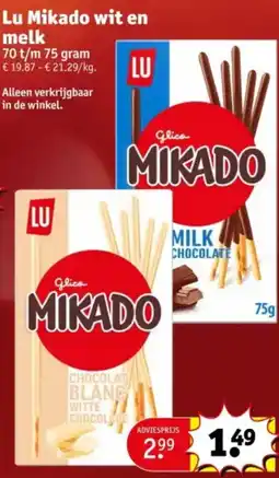 Kruidvat Lu Mikado wit en melk aanbieding