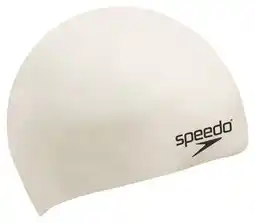 Decathlon SPEEDO Swimcap Plain Flat Silicone White aanbieding
