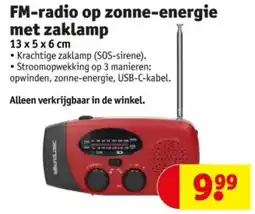 Kruidvat FM radio op zonne-energie met zaklamp aanbieding
