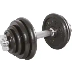 Decathlon Dumbell Gietijzer totaal 15kg - Halterset met schroefsluiting - 1 Halterstang aanbieding