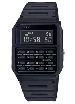 Decathlon Horloge Heren Casio CALCULATOR EDGY COLLECTION - BLACK aanbieding