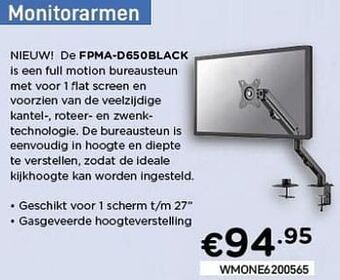 CompuDeals Newstar monitorarmen fpma-d650black aanbieding