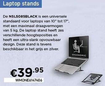 CompuDeals Newstar laptop stands nsls085black aanbieding