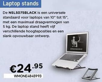 CompuDeals Newstar laptop stands nsls075black aanbieding