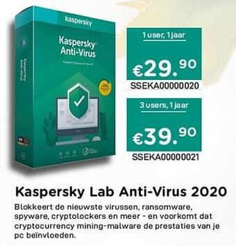 CompuDeals Kaspersky lab anti-virus 2020 aanbieding
